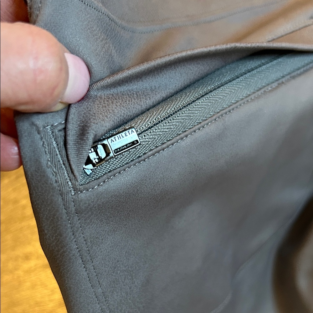 Athleta Delancey Moto Leggings Metallic Taupe Shimmer Size M NWT - Picture 11 of 14